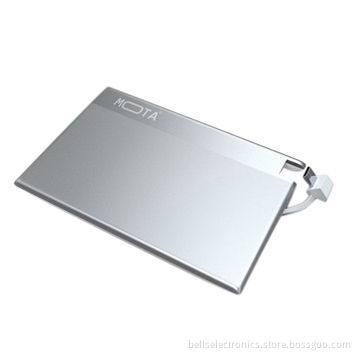 4.8mm super thin power bank, 2,000mAh credit card power bank aluminum